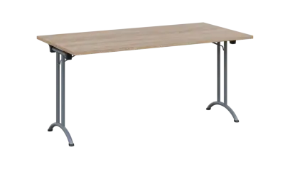 SLA 160 lak skládací jednací stůl 1600x800, deska 25 mm, podnož stříbrný lak, deska dub bardolino